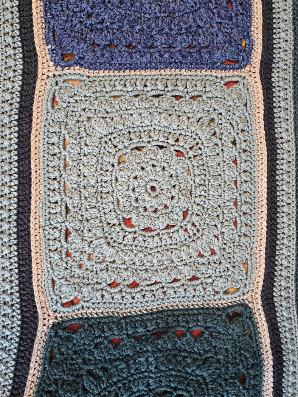 Handmade Crochet Throw Blanket in Blue Tones - Picture 6 of 13